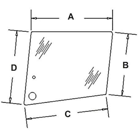Aftermarket Upper Cab Door Glass 3476159M1